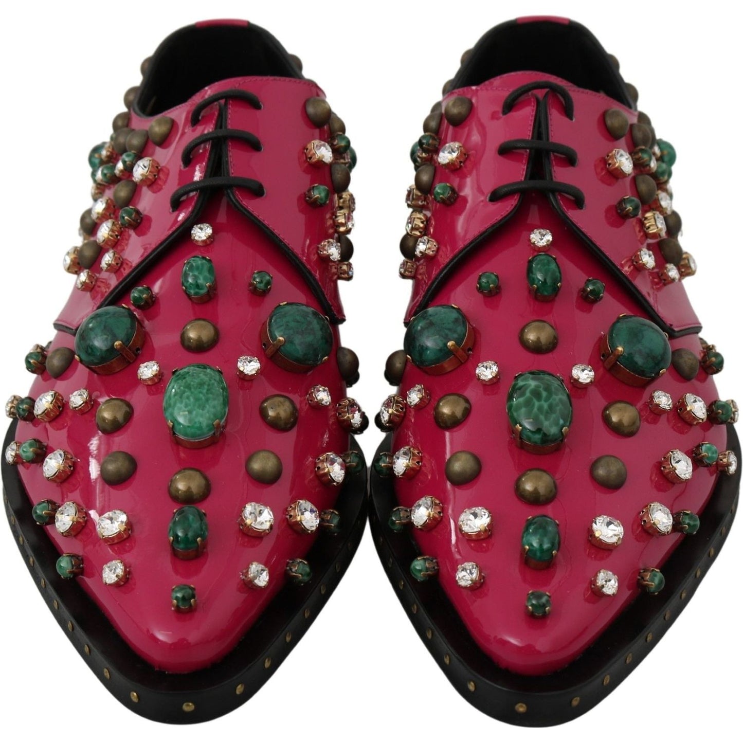 Fuchsia Pink Crystal Patent Flats