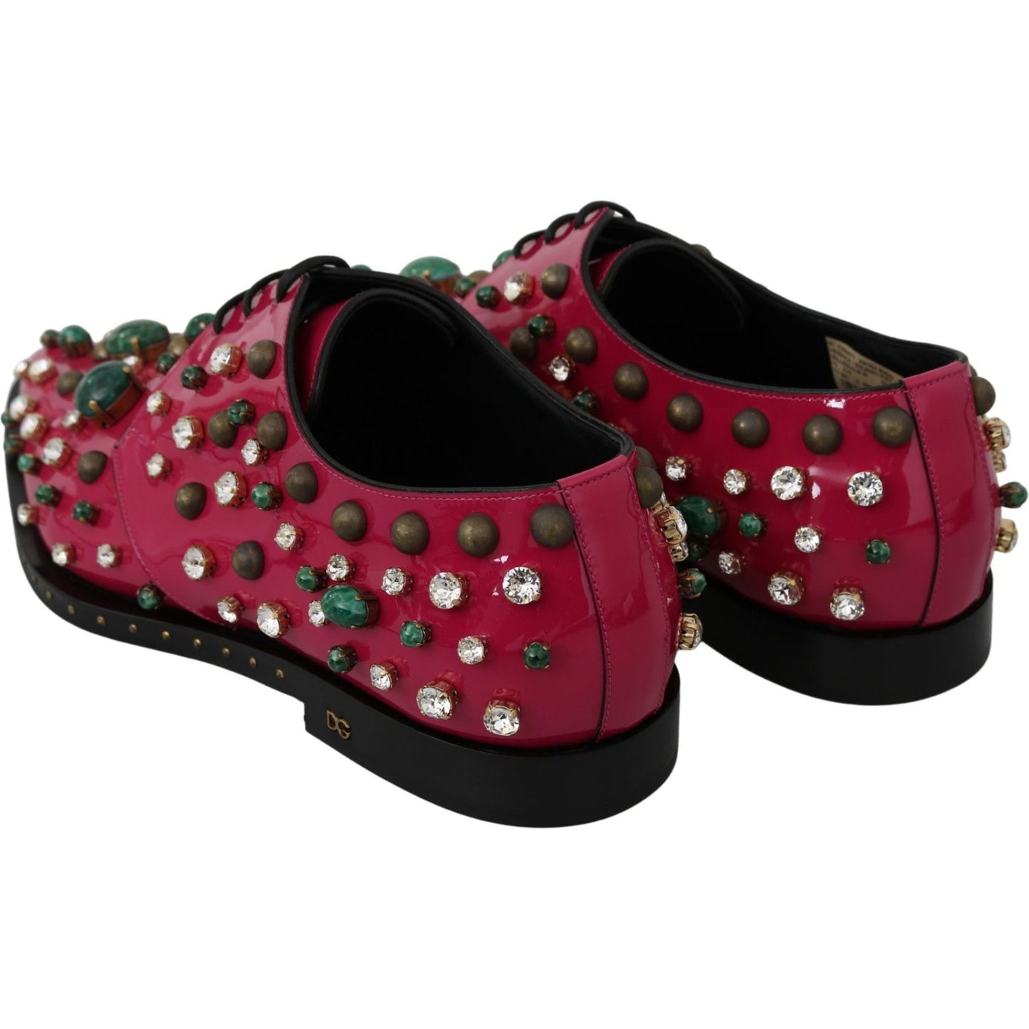 Fuchsia Pink Crystal Patent Flats