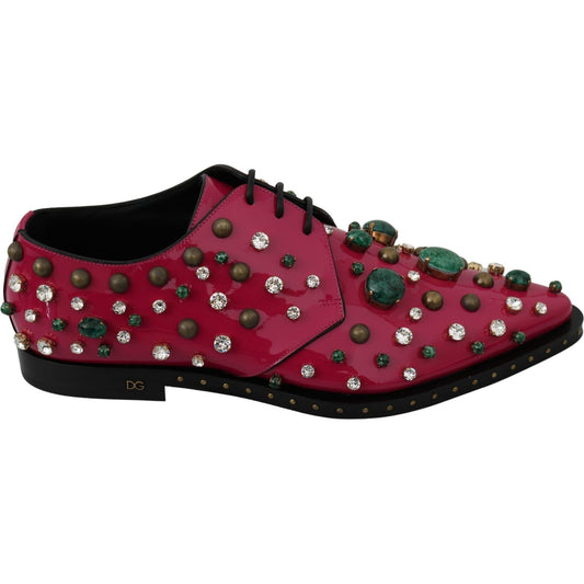 Fuchsia Pink Crystal Patent Flats