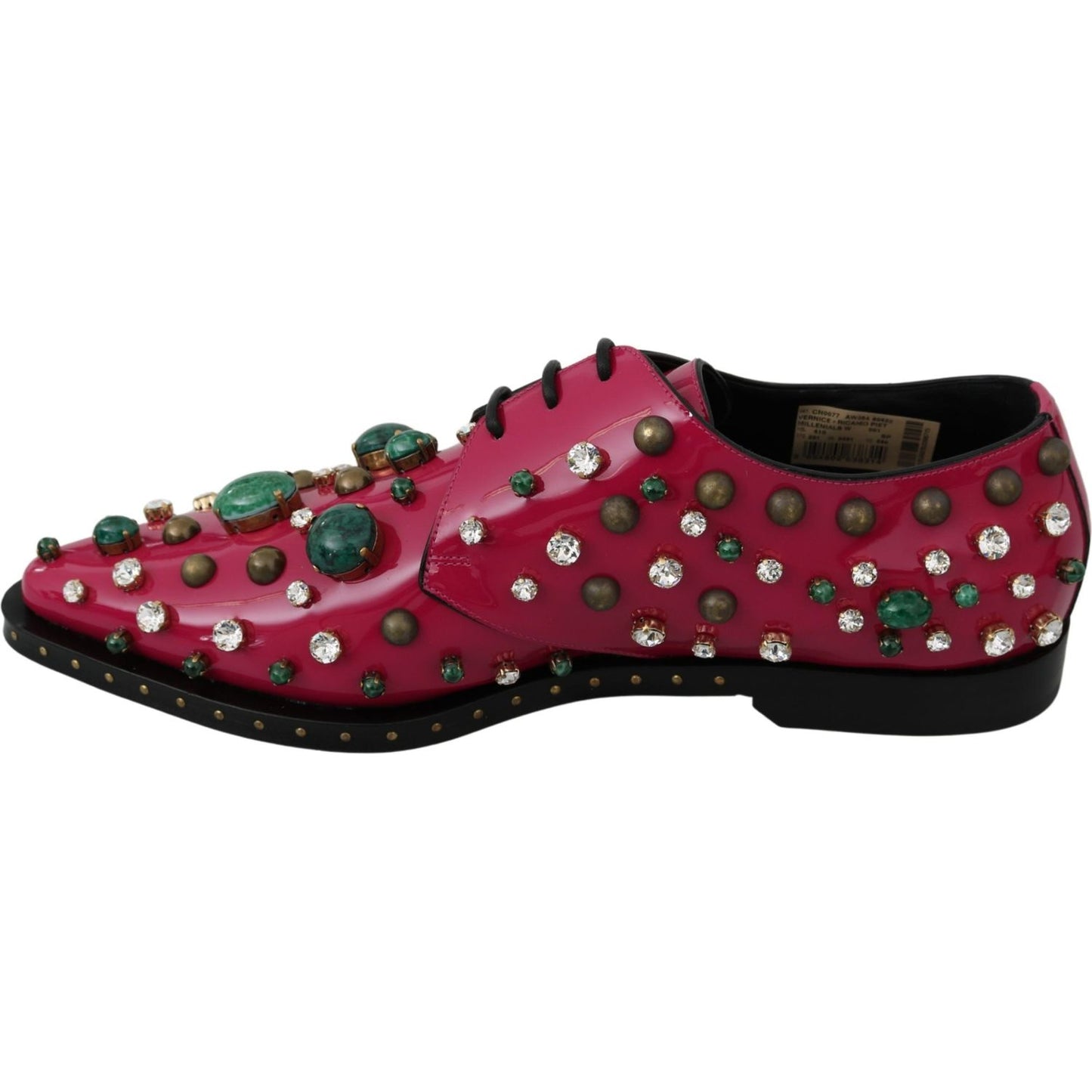 Fuchsia Pink Crystal Patent Flats