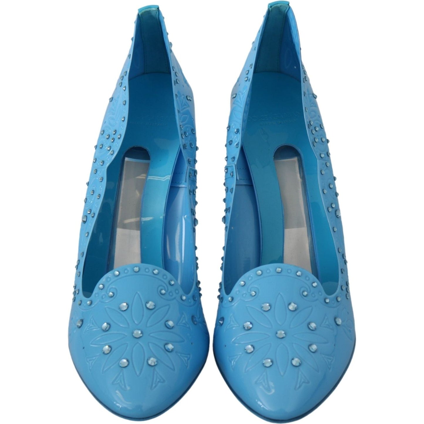 Crystal Embellished Blue Cinderella Pumps