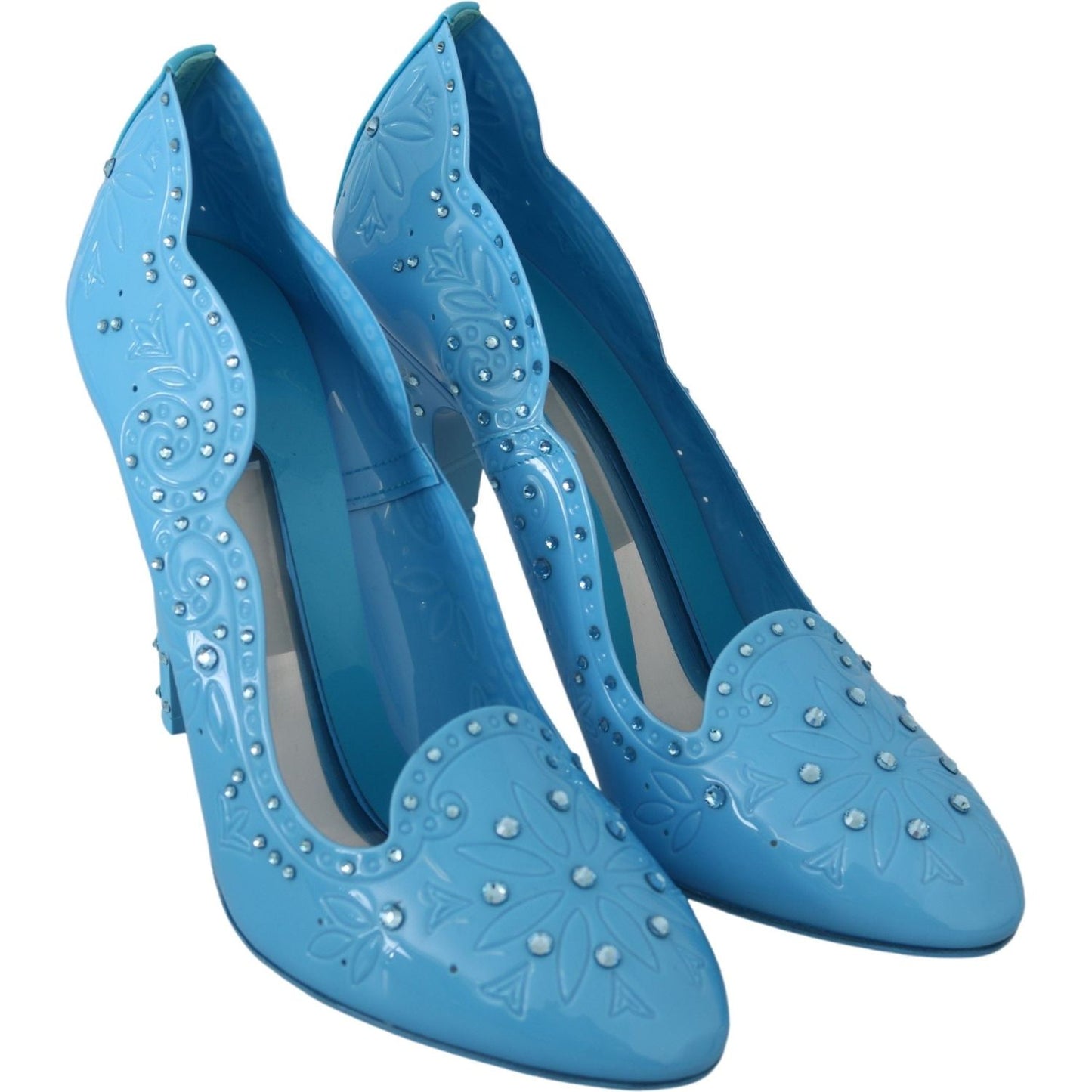 Crystal Embellished Blue Cinderella Pumps