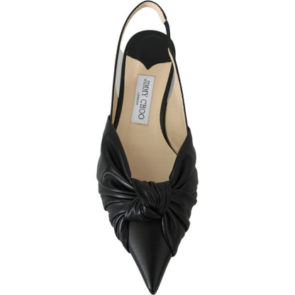 Jimmy Choo Black Leather Annabell Flat Shoes Shoes