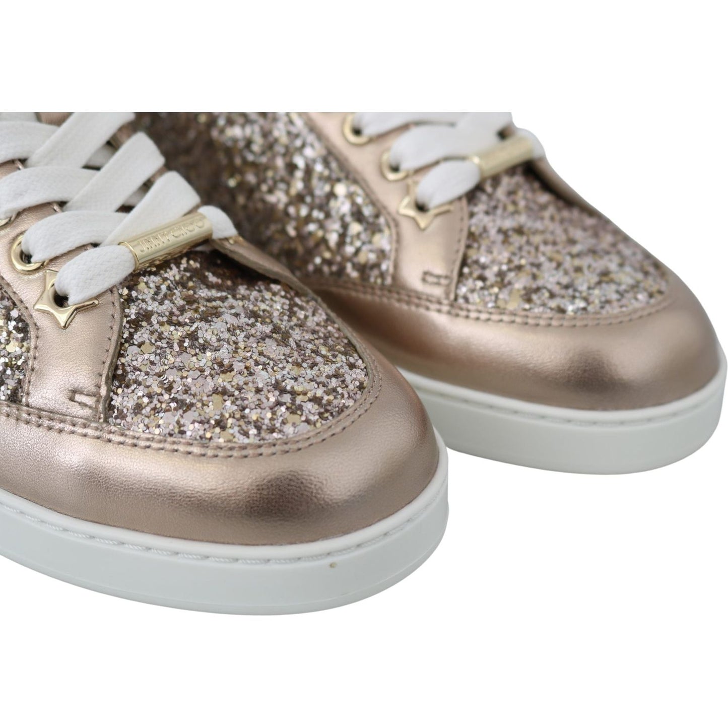 Ballet Pink Glitter Leather Sneakers