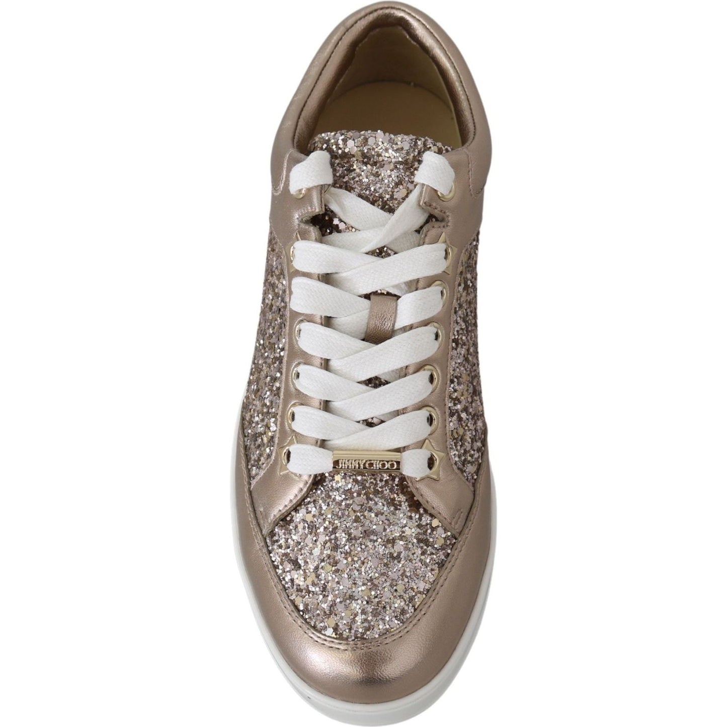 Ballet Pink Glitter Leather Sneakers