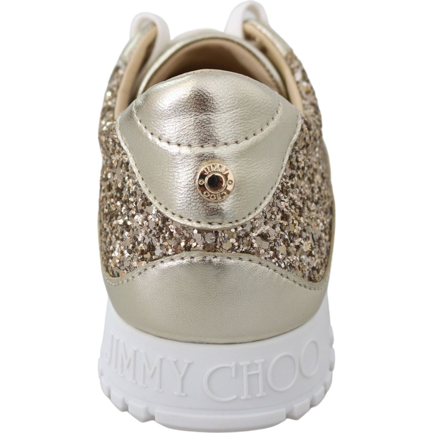 Antique Gold Glitter Leather Sneakers