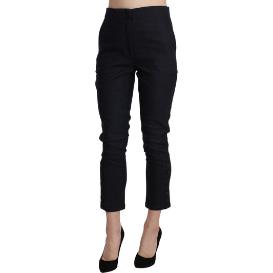 Chic High Waist Cropped Capri Pants