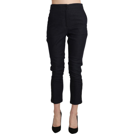 Chic High Waist Cropped Capri Pants