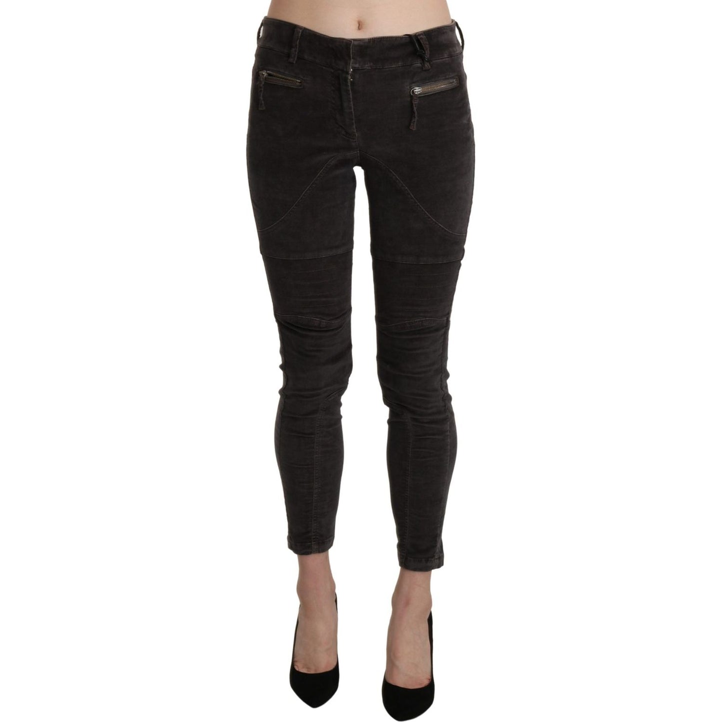 Chic Brown Capri Cropped Pants