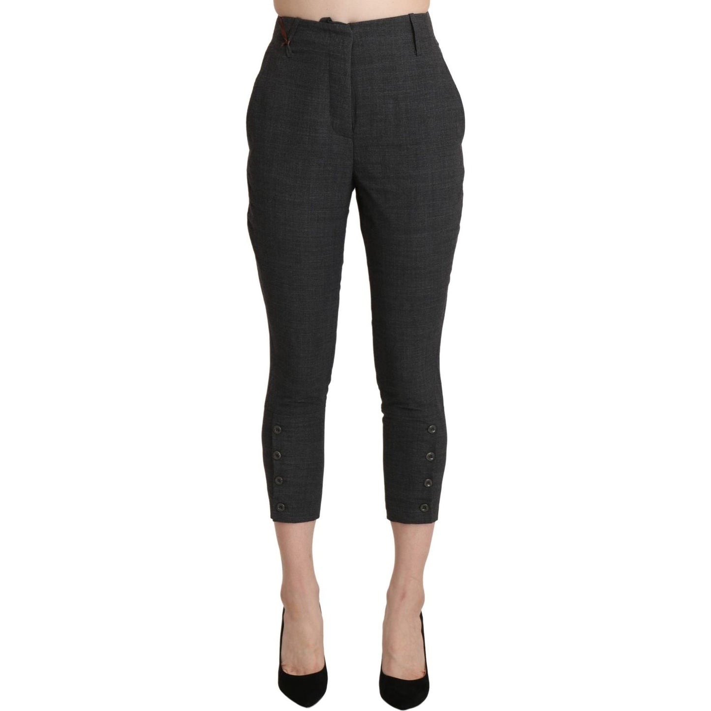 Chic High Waist Capri Cropped Pants