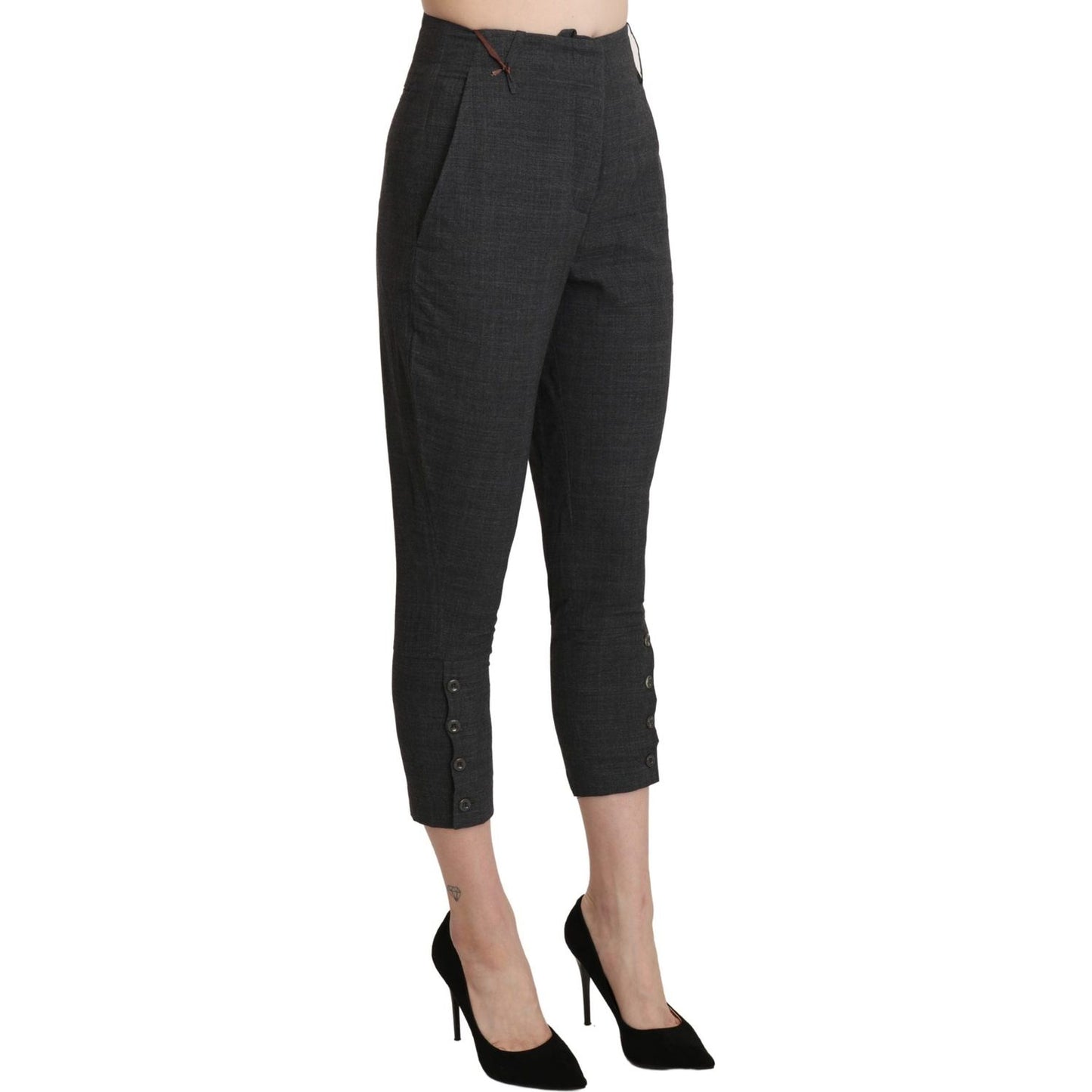 Chic High Waist Capri Cropped Pants