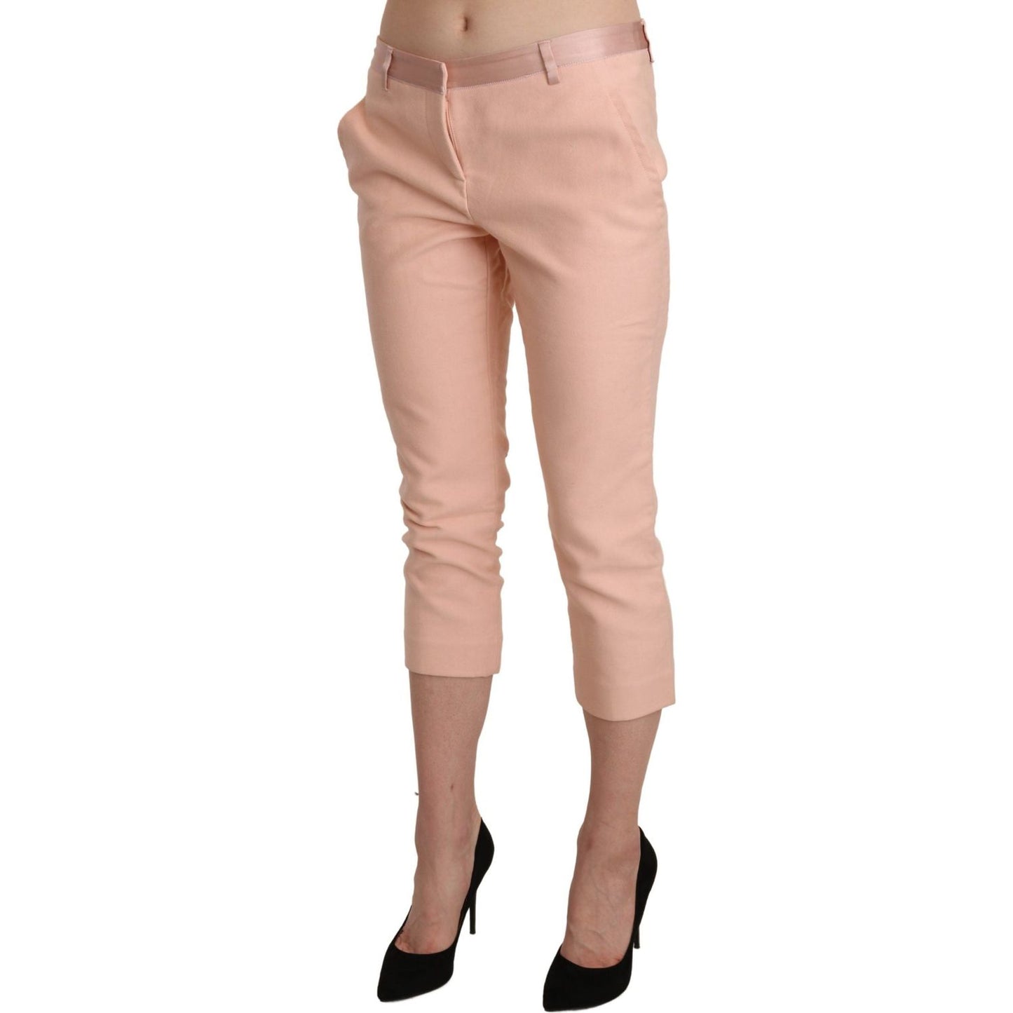 Chic Pink Skinny Capri Pants