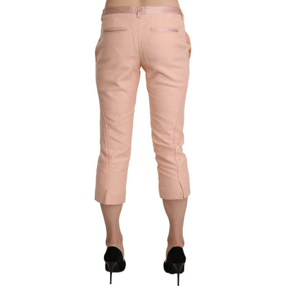 Ermanno Scervino Pink Low Waist Skinny Cropped Capri Pants