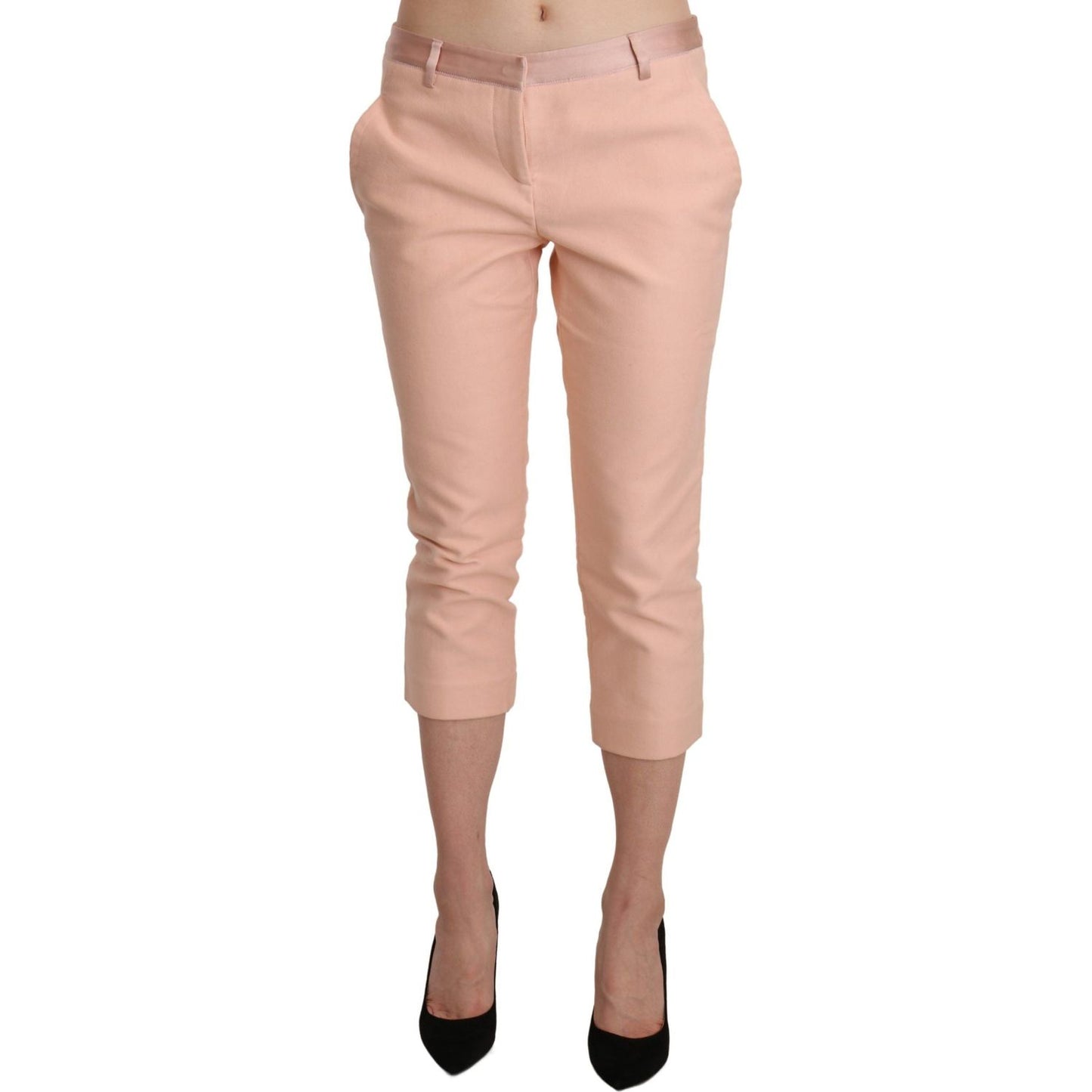 Chic Pink Skinny Capri Pants