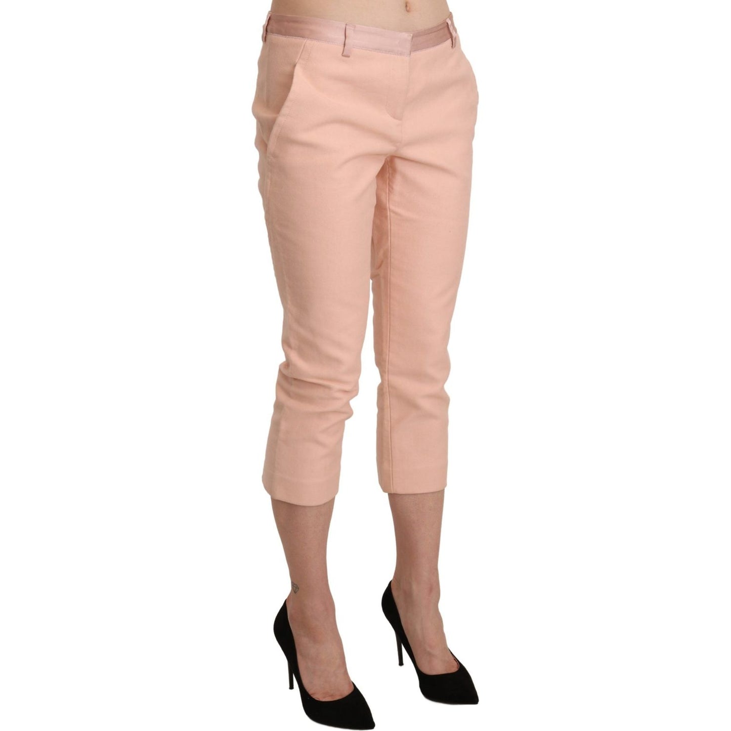 Chic Pink Skinny Capri Pants