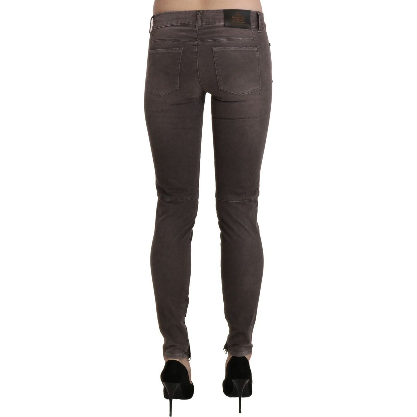 Chic Brown Low Waist Skinny Trousers