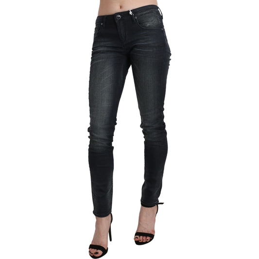 Elegant Low Waist Skinny Black Jeans