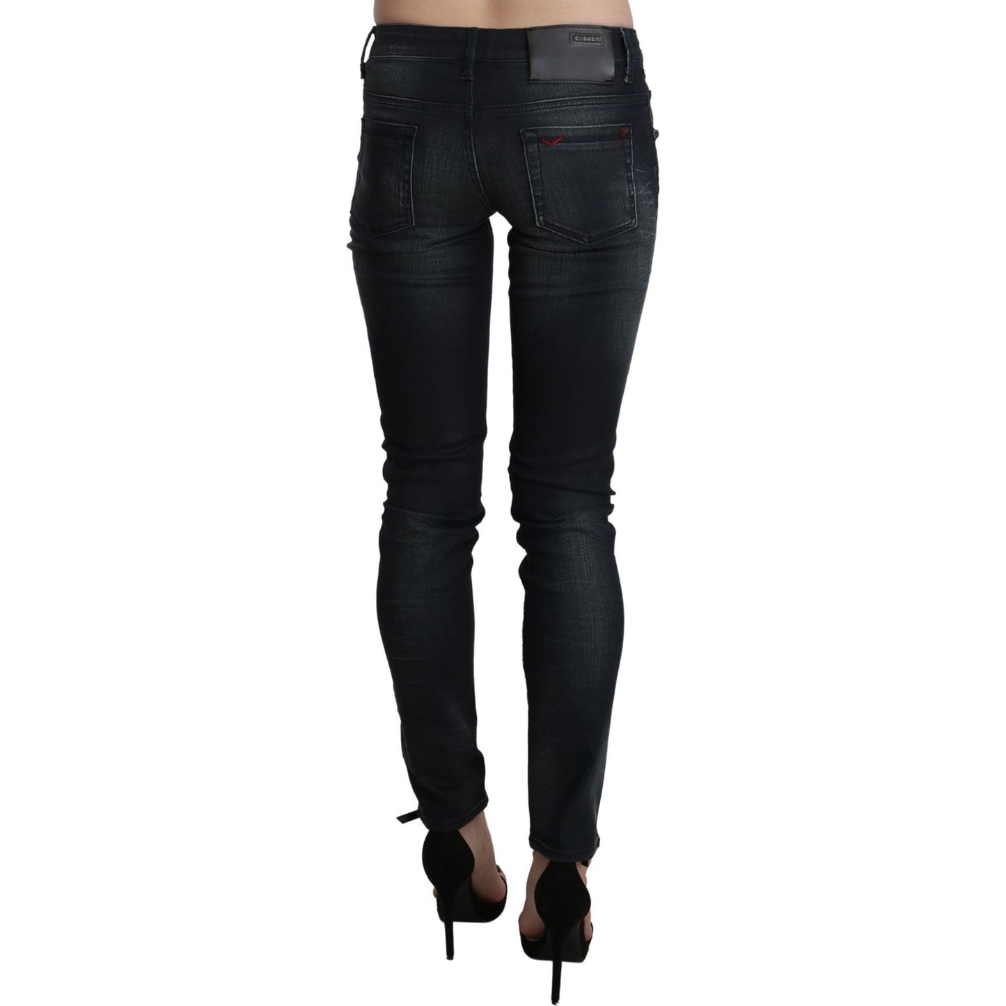 Elegant Low Waist Skinny Black Jeans