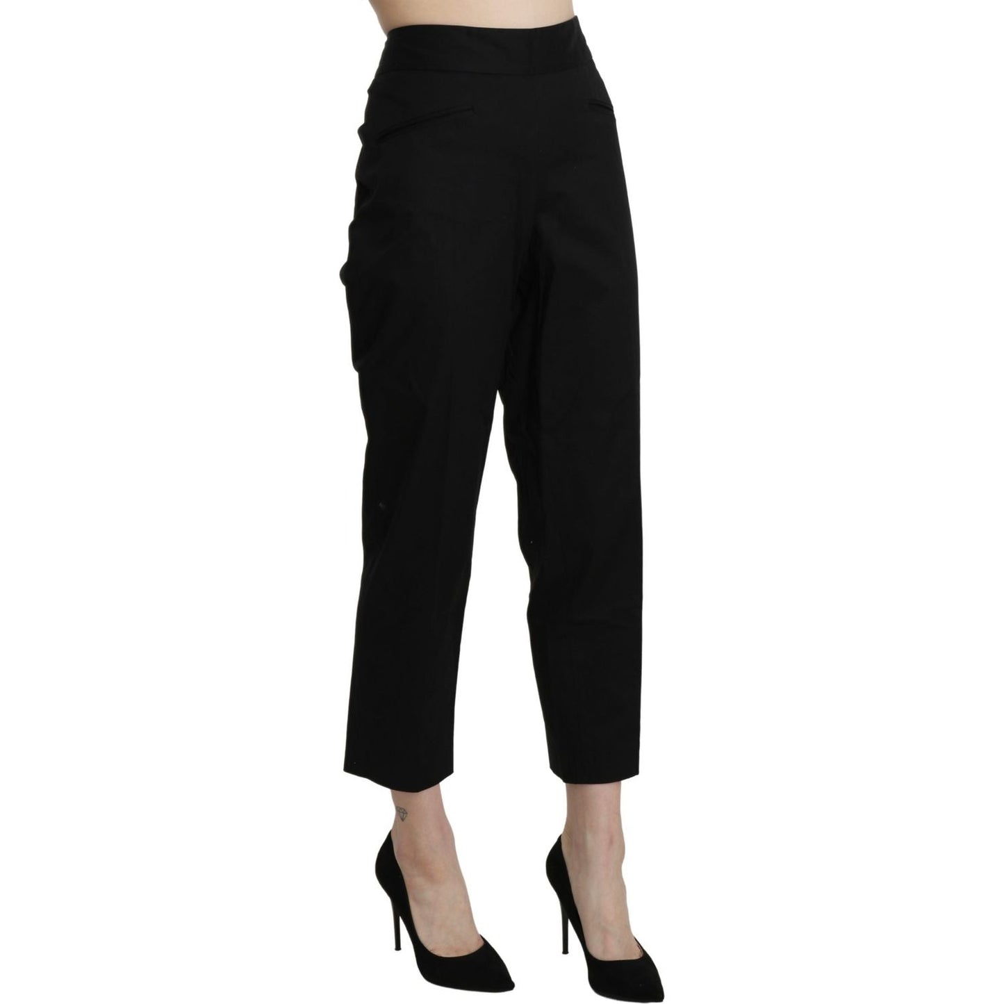 Elegant High Waist Cropped Pants