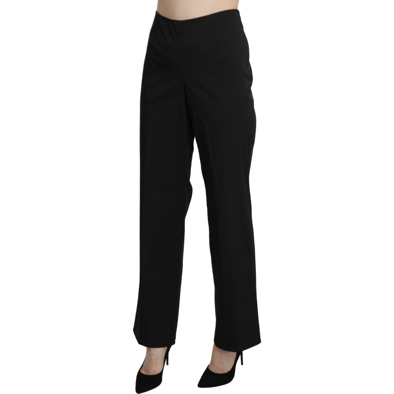 BENCIVENGA Black High Waist Straight Dress Trouser Pants