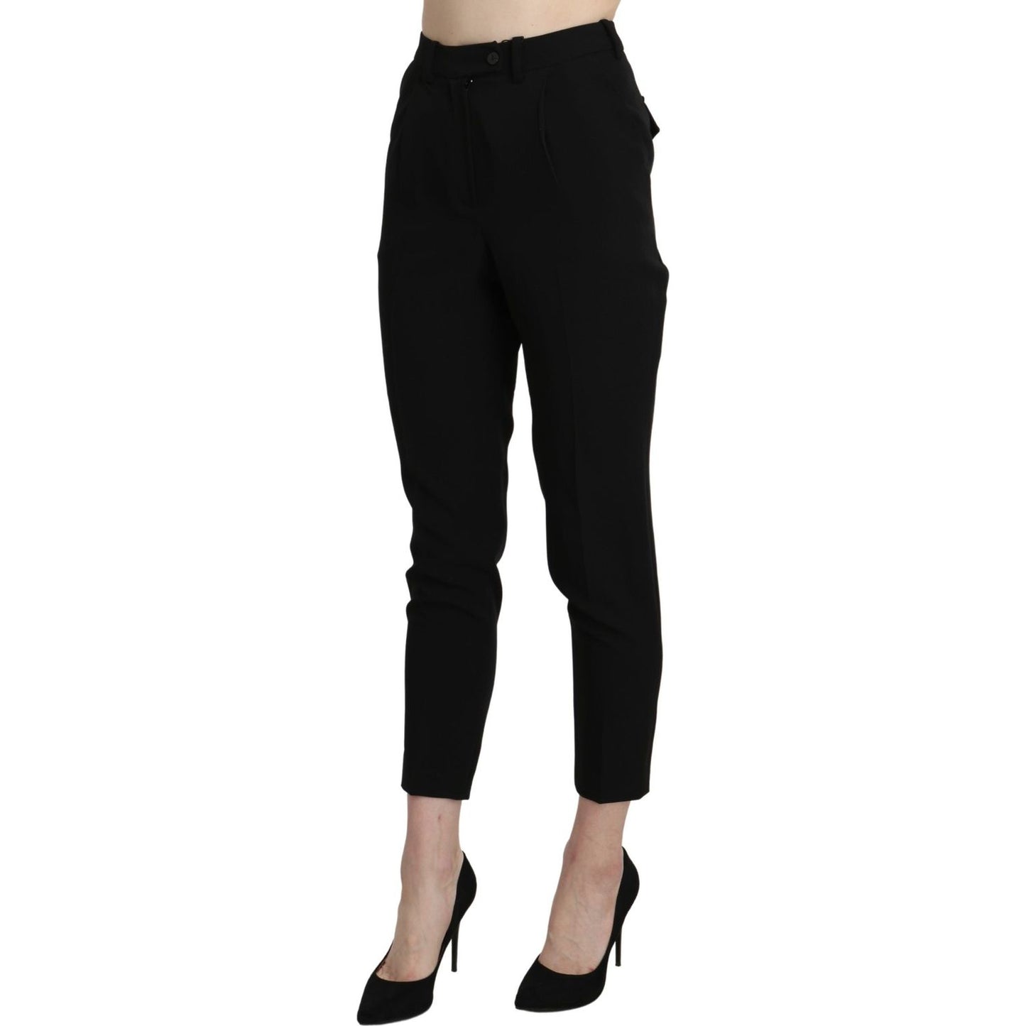 Chic High Waist Skinny Cropped Trousers