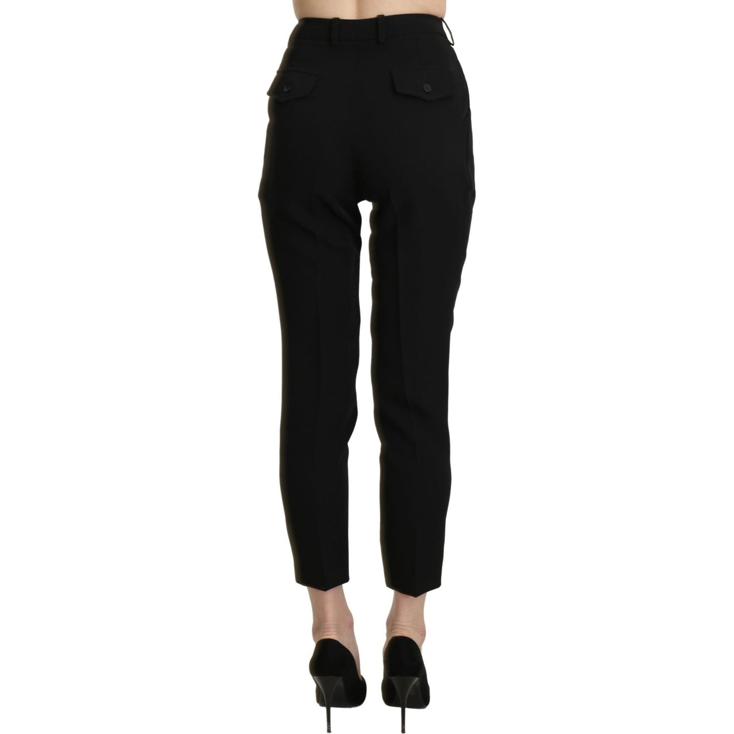 Chic High Waist Skinny Cropped Trousers