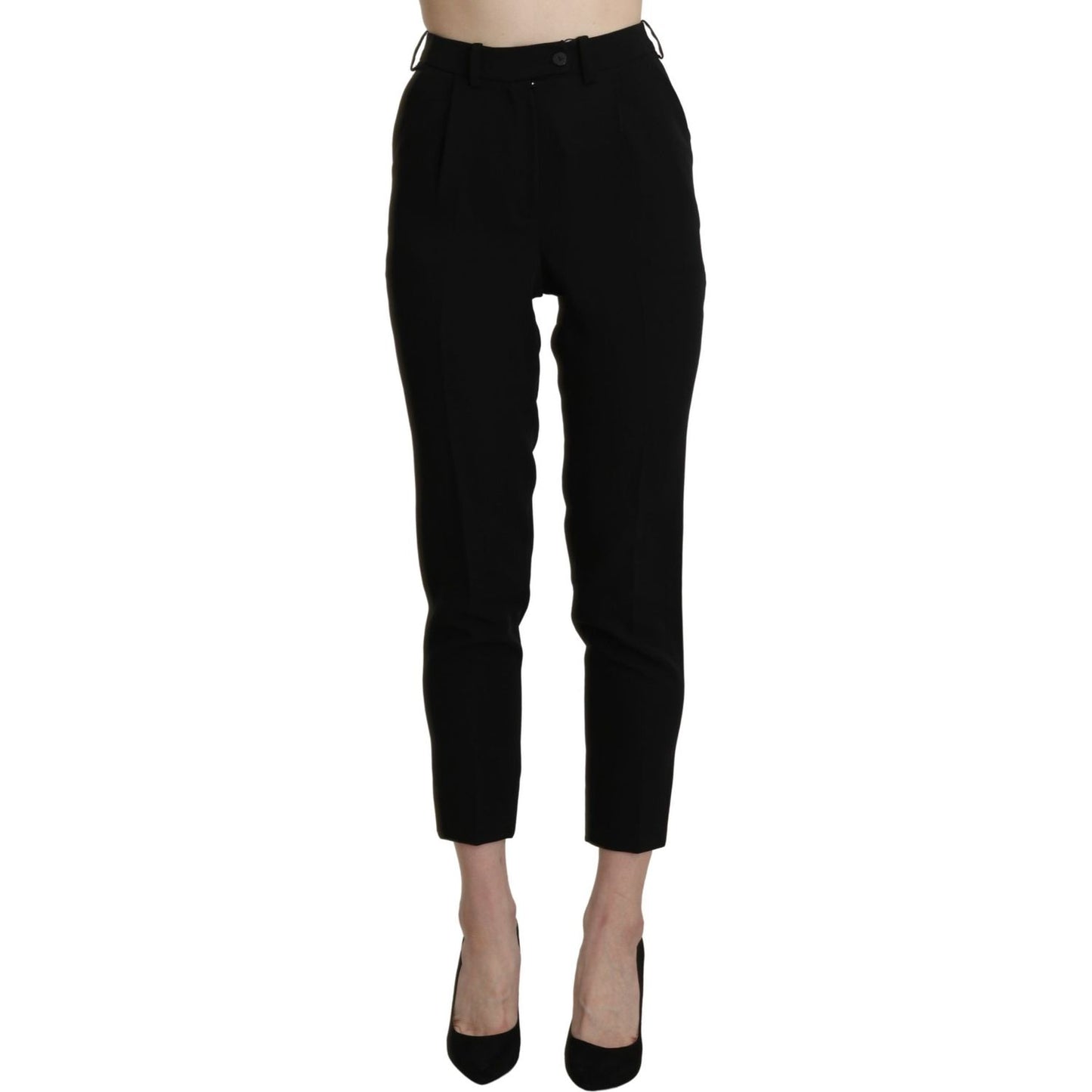 Chic High Waist Skinny Cropped Trousers