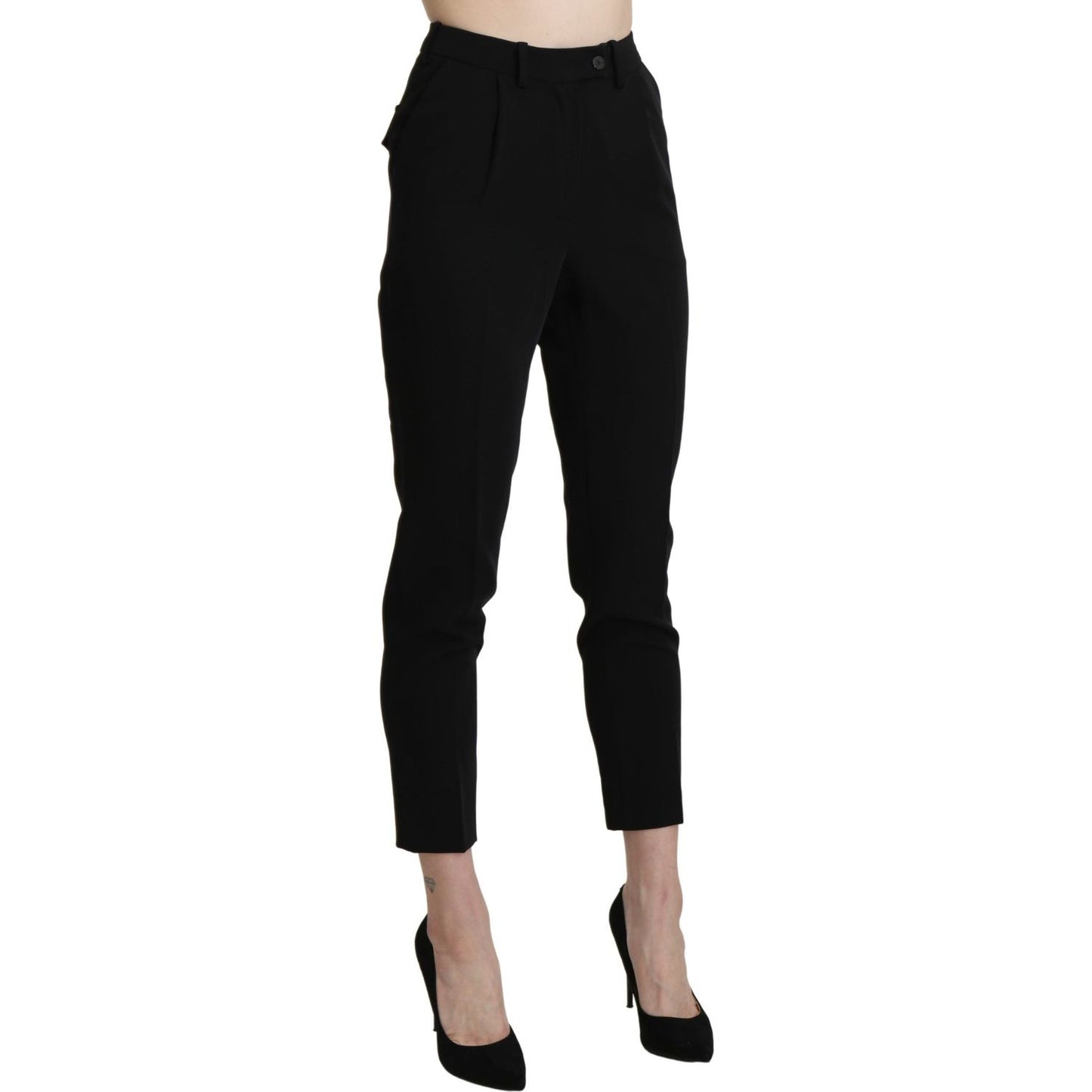 Chic High Waist Skinny Cropped Trousers