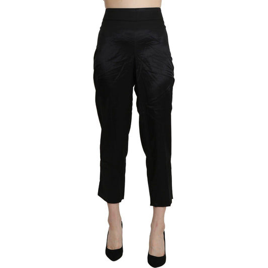 Elegant High Waist Cropped Pants