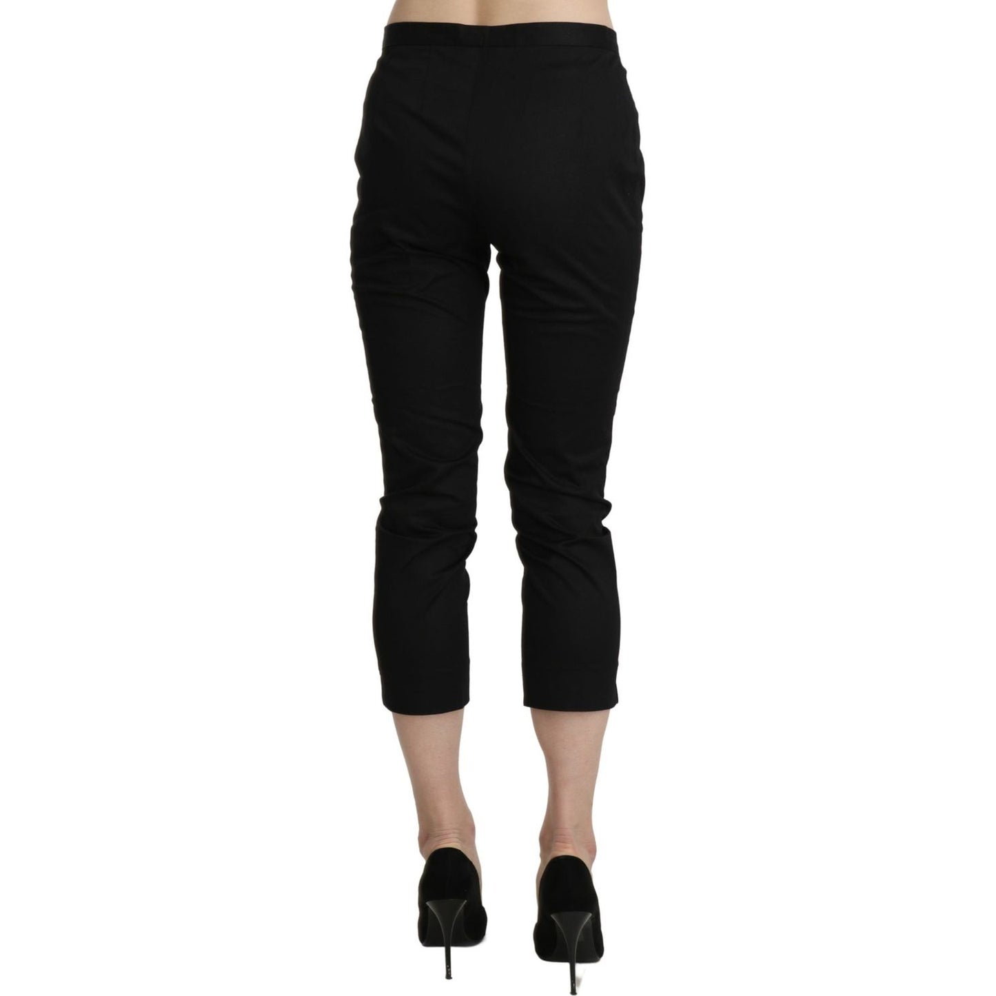 Elegant High Waist Skinny Cropped Pants