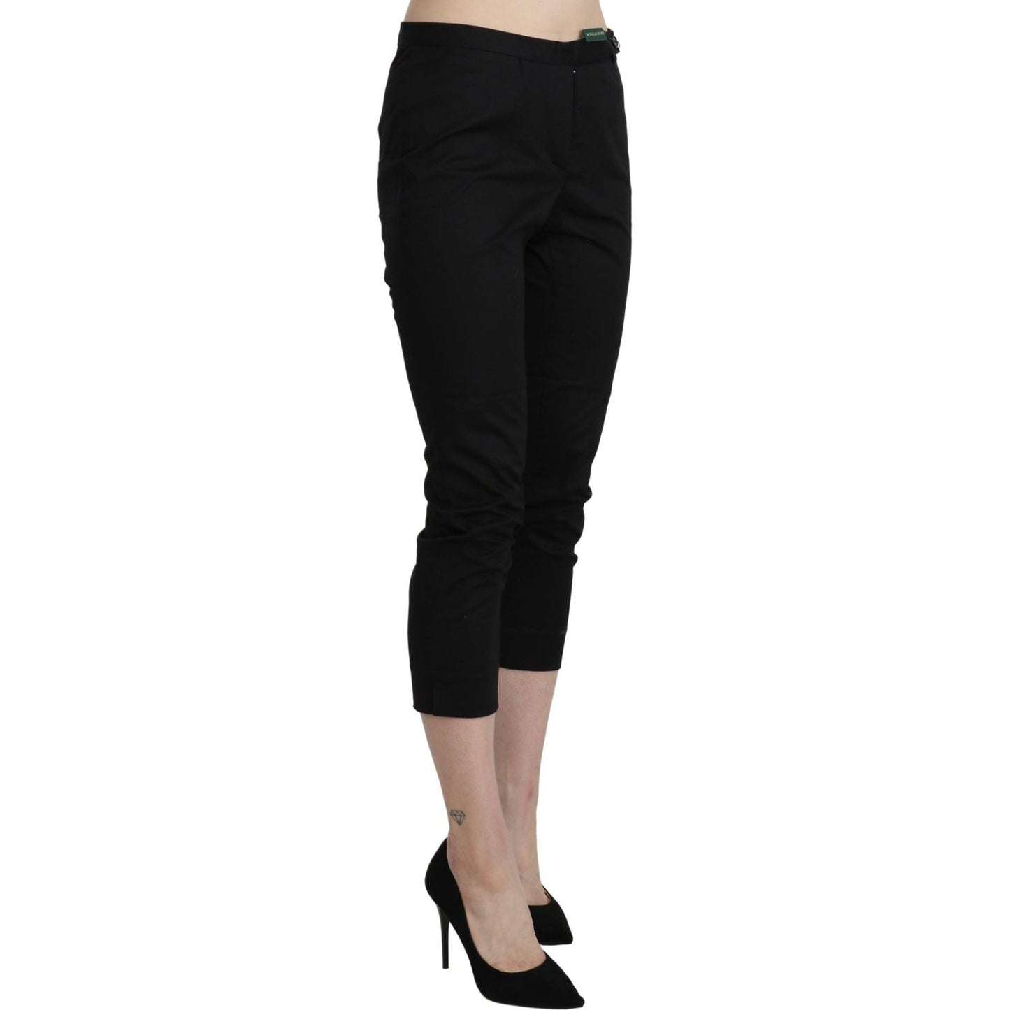 Elegant High Waist Skinny Cropped Pants