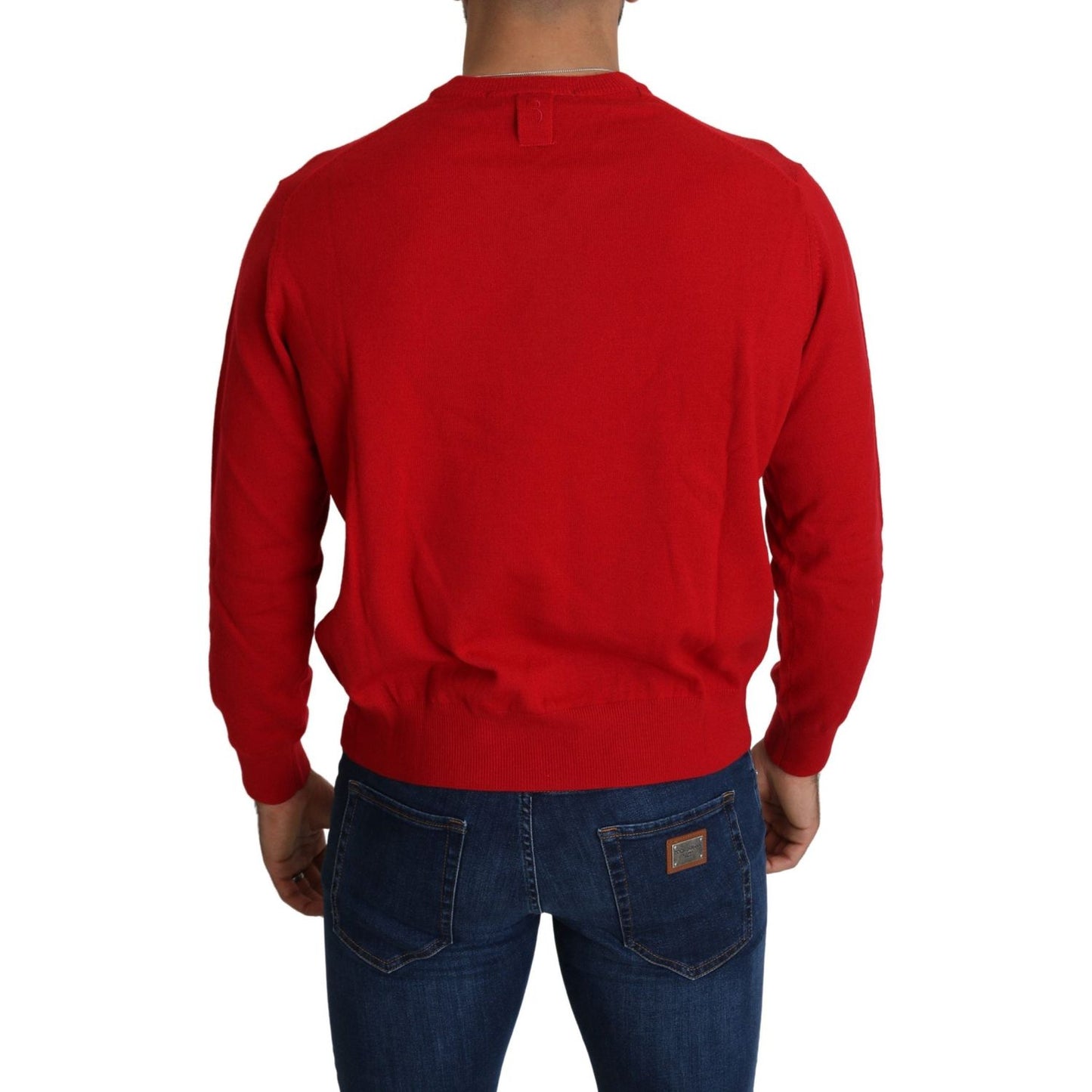 Iconic Embroidered Red Wool Sweater