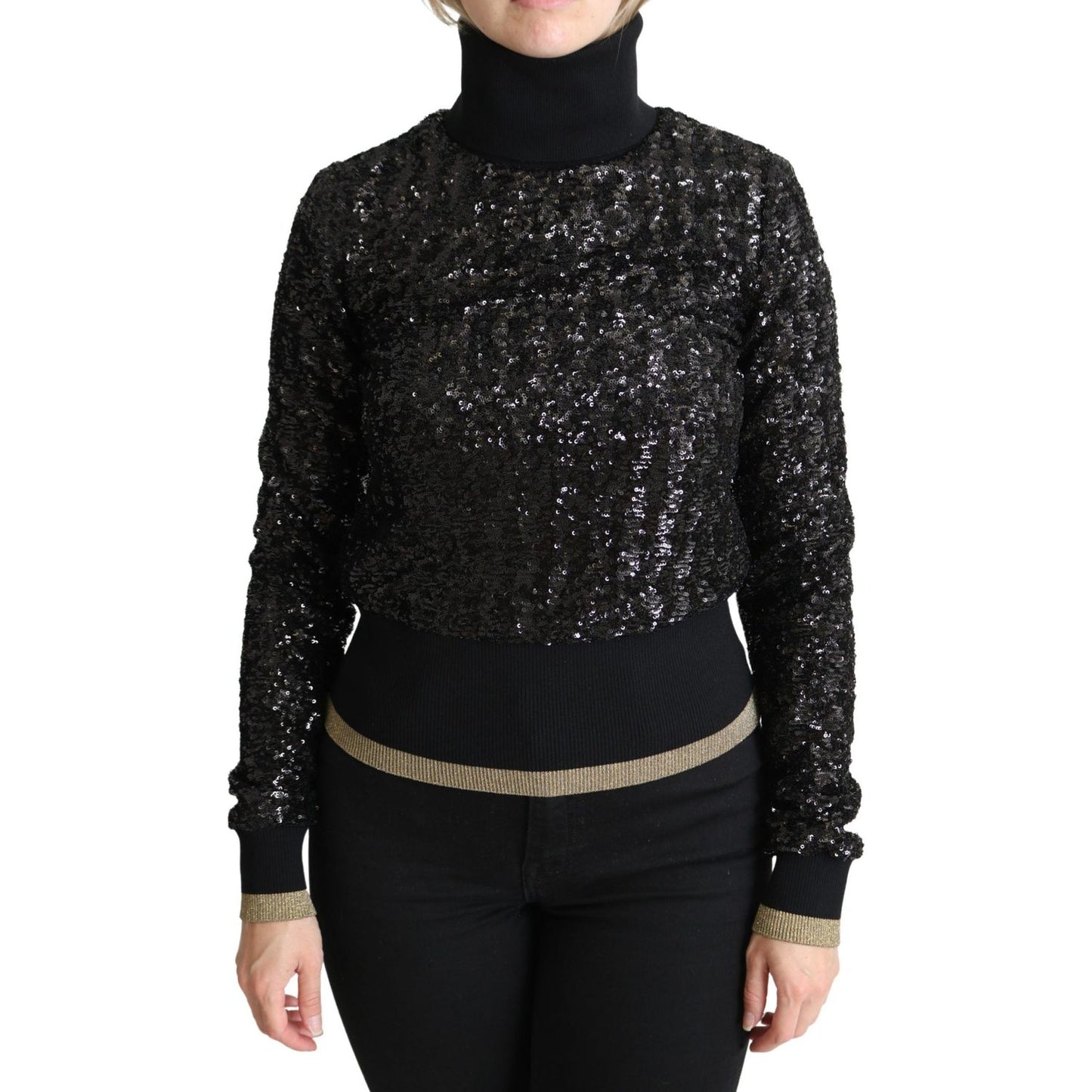 Elegant Sequined Turtleneck Sweater