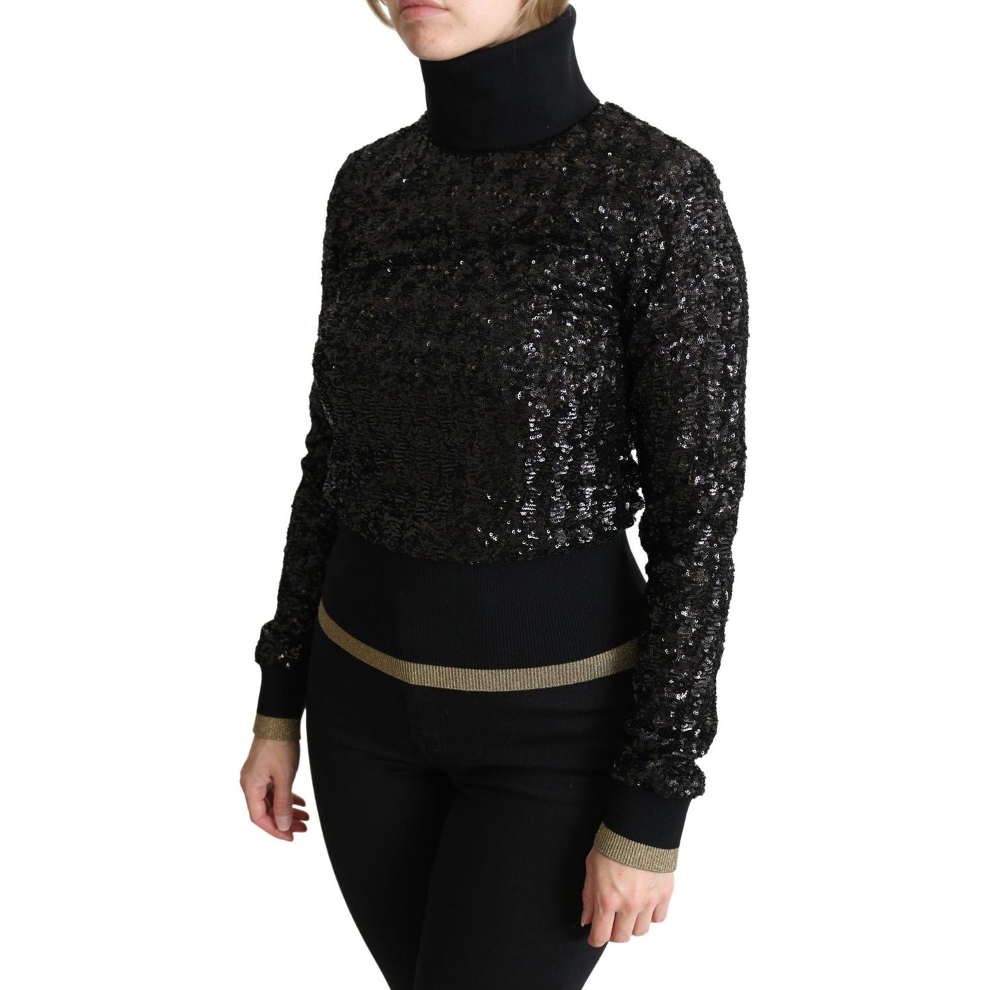 Elegant Sequined Turtleneck Sweater