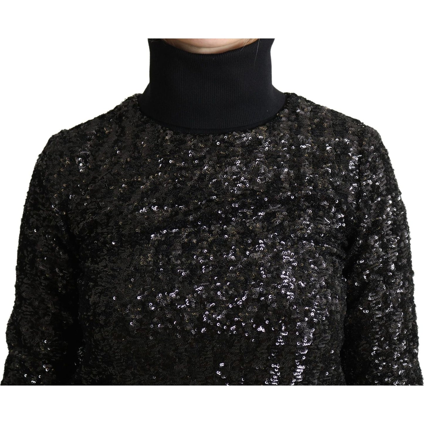 Elegant Sequined Turtleneck Sweater