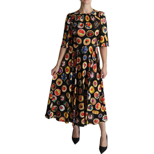 Chic Multicolor Maxi Desserts Print Dress