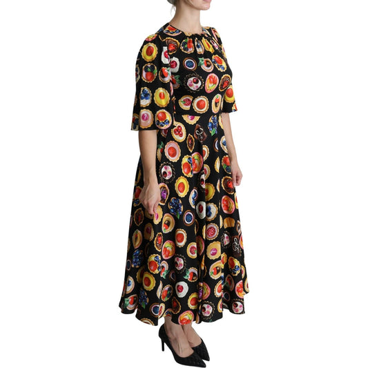 Chic Multicolor Maxi Desserts Print Dress