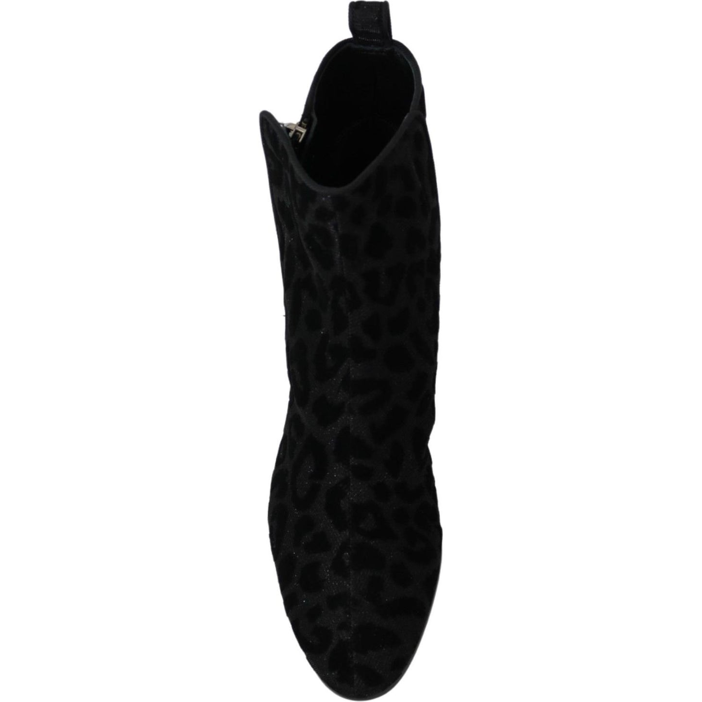 Elegant Black Leopard Print Short Boots