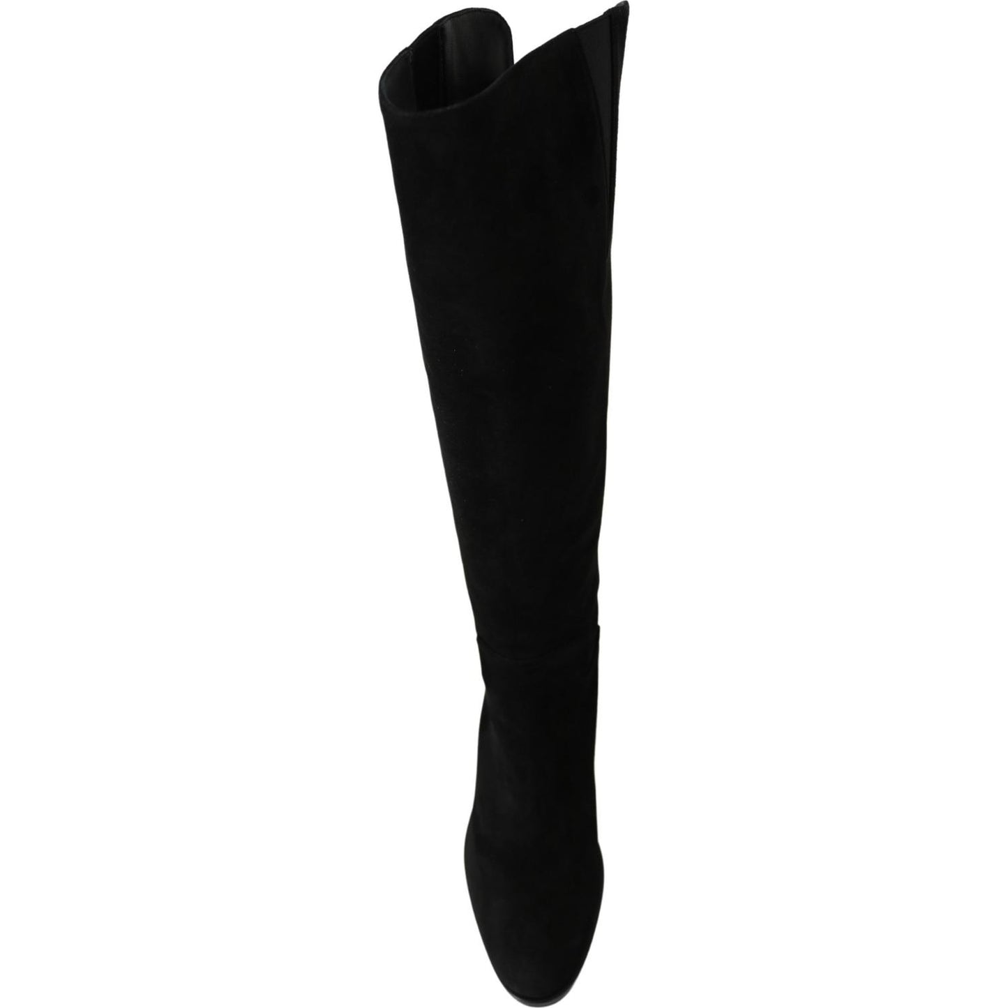 Elegant Black Suede Knee High Boots