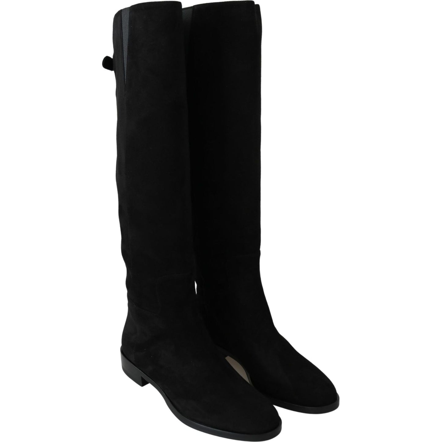 Elegant Black Suede Knee High Boots