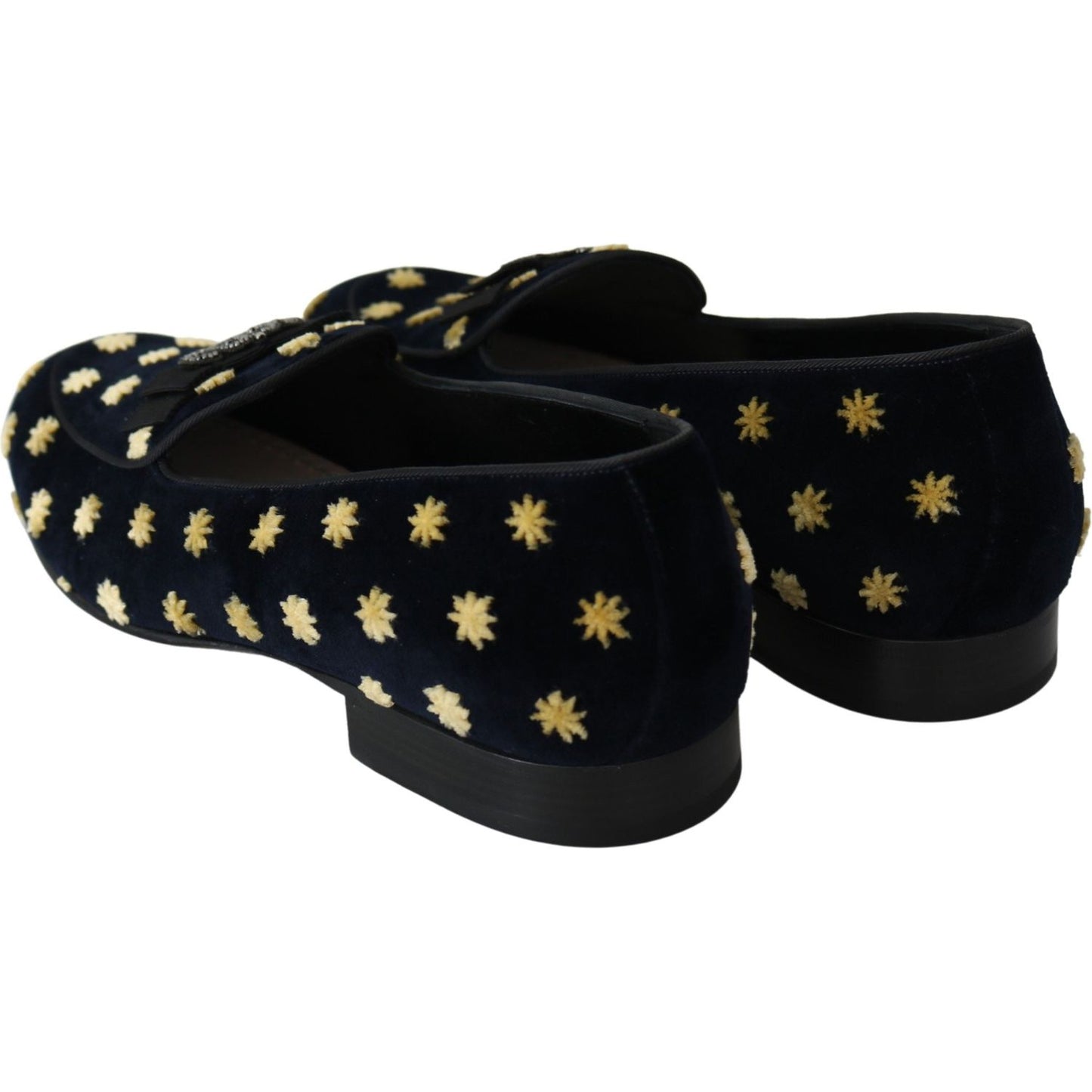 Elegant Velvet Crown Embroidery Loafers