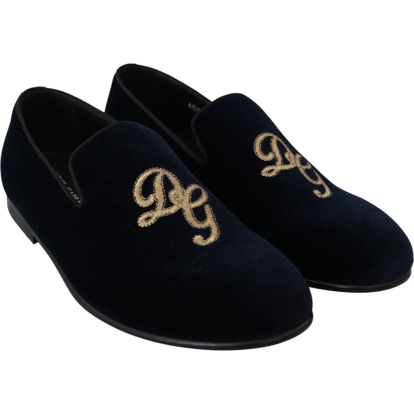 Elegant Blue Embroidered Loafers