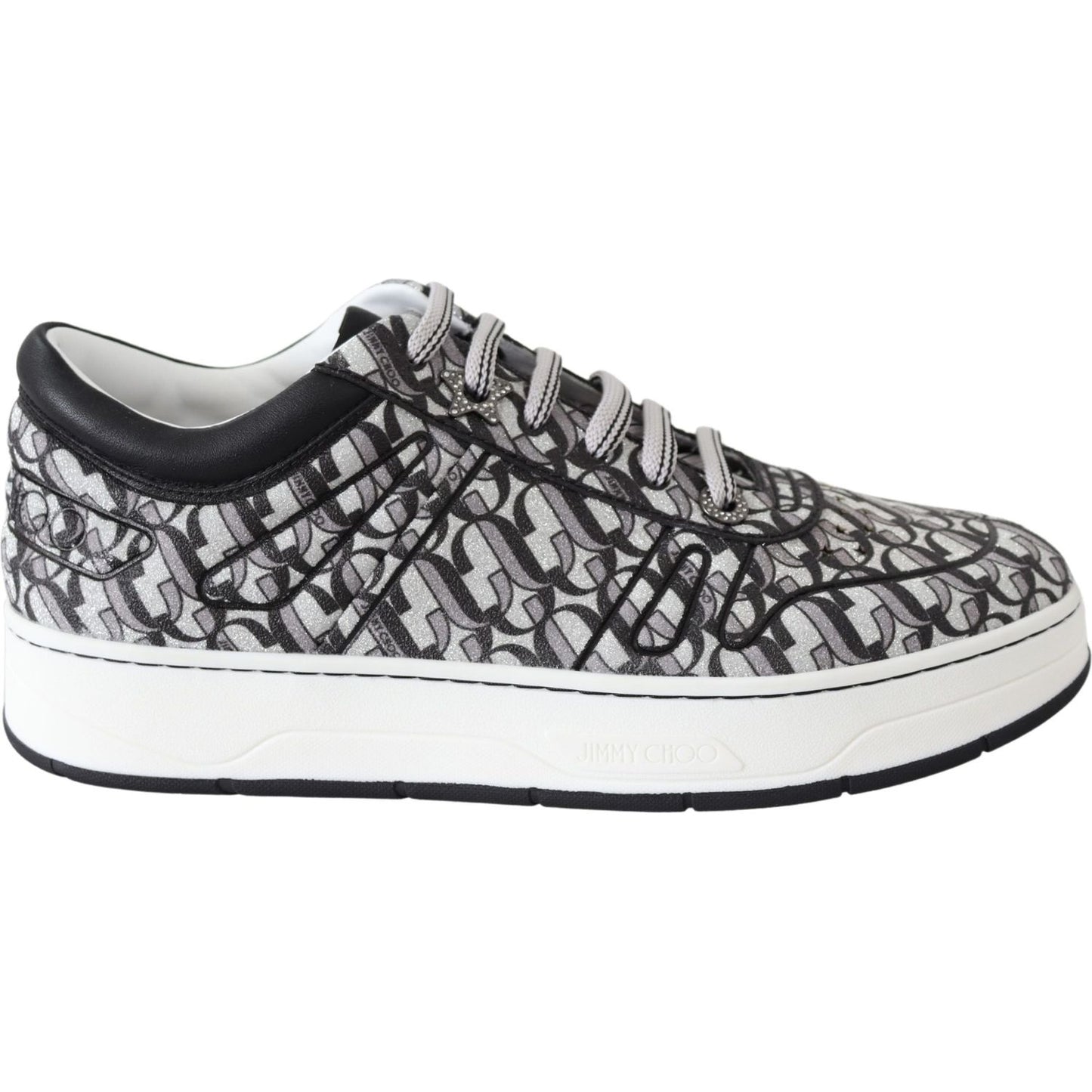 Glittering Slip-On Sneakers - Silver and Black