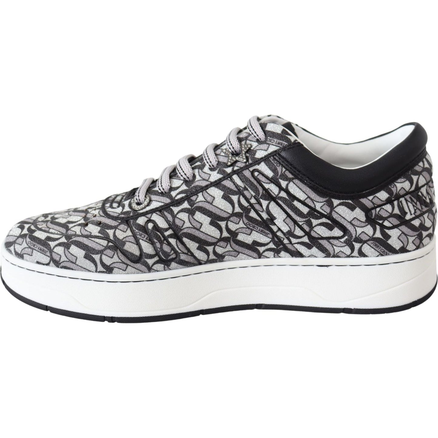 Glittering Slip-On Sneakers - Silver and Black