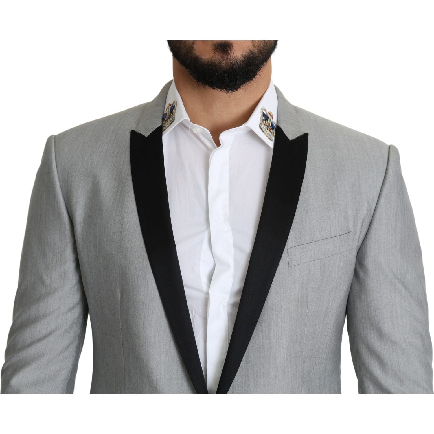 Dolce & Gabbana Light Gray Single Breasted SARTORIA Blazer