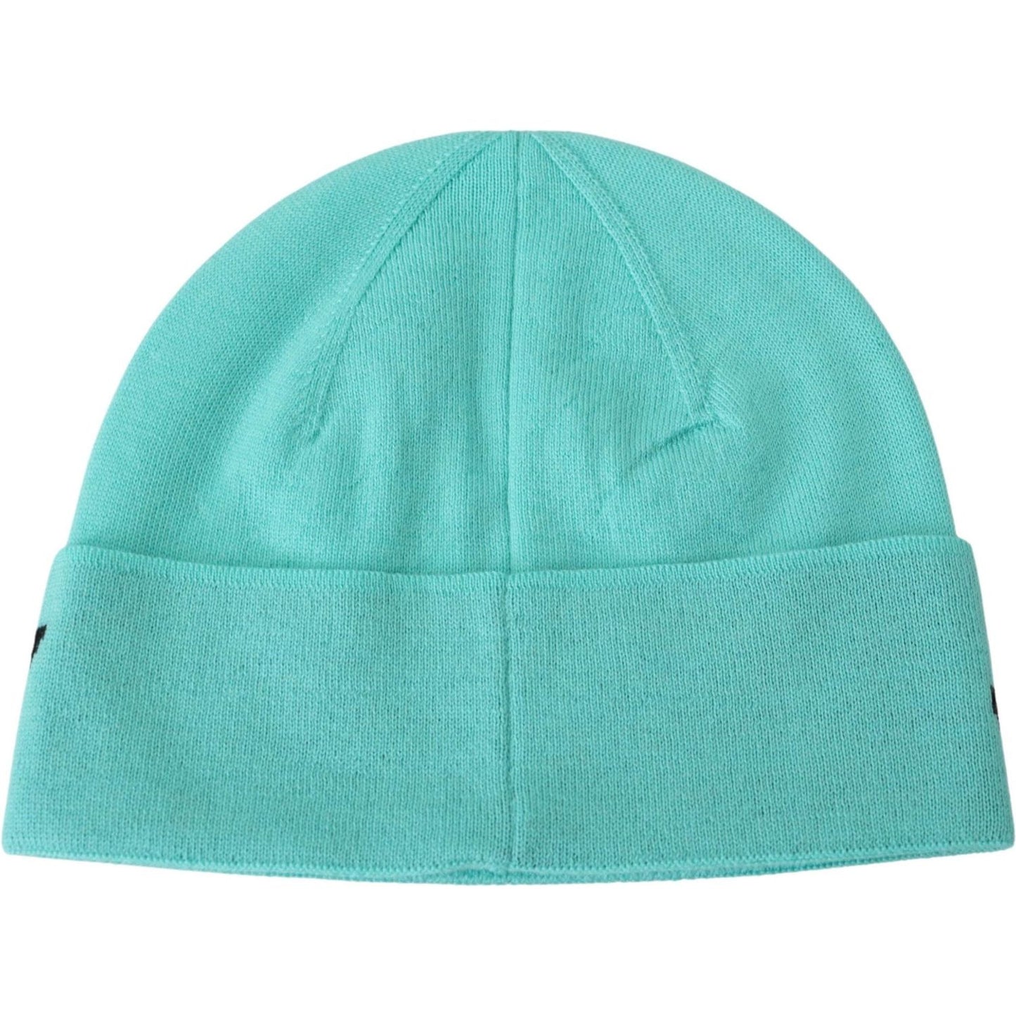 Aquamarine Green Wool Beanie with Signature Logo