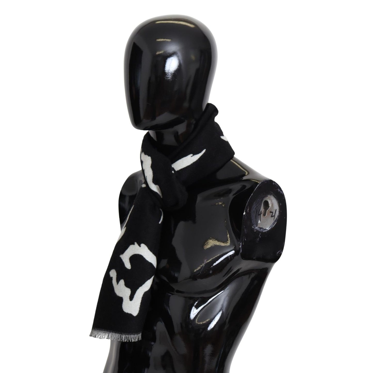 Givenchy Black White Wool Unisex Winter Warm Scarf Wrap Shawl Wool Wrap Shawls