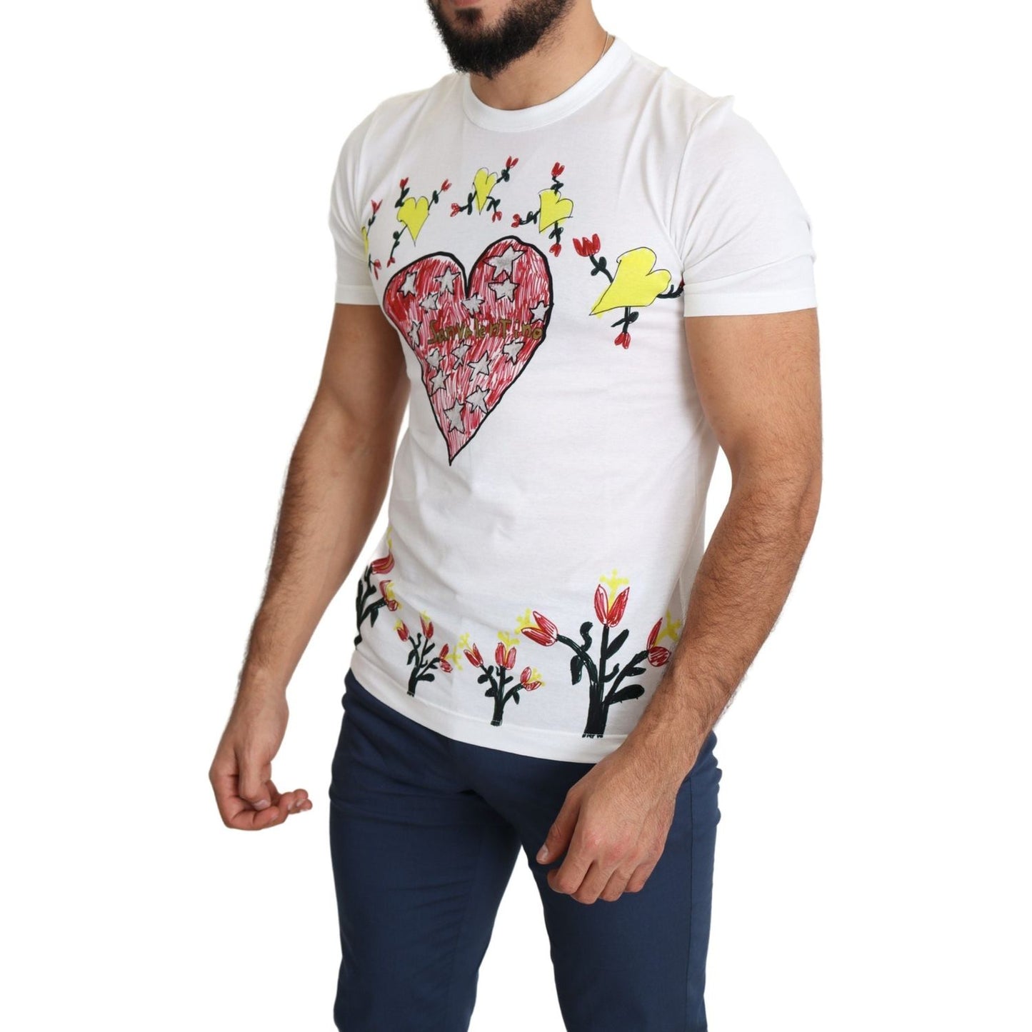 Chic Saint Valentine Print Crew Neck T-Shirt