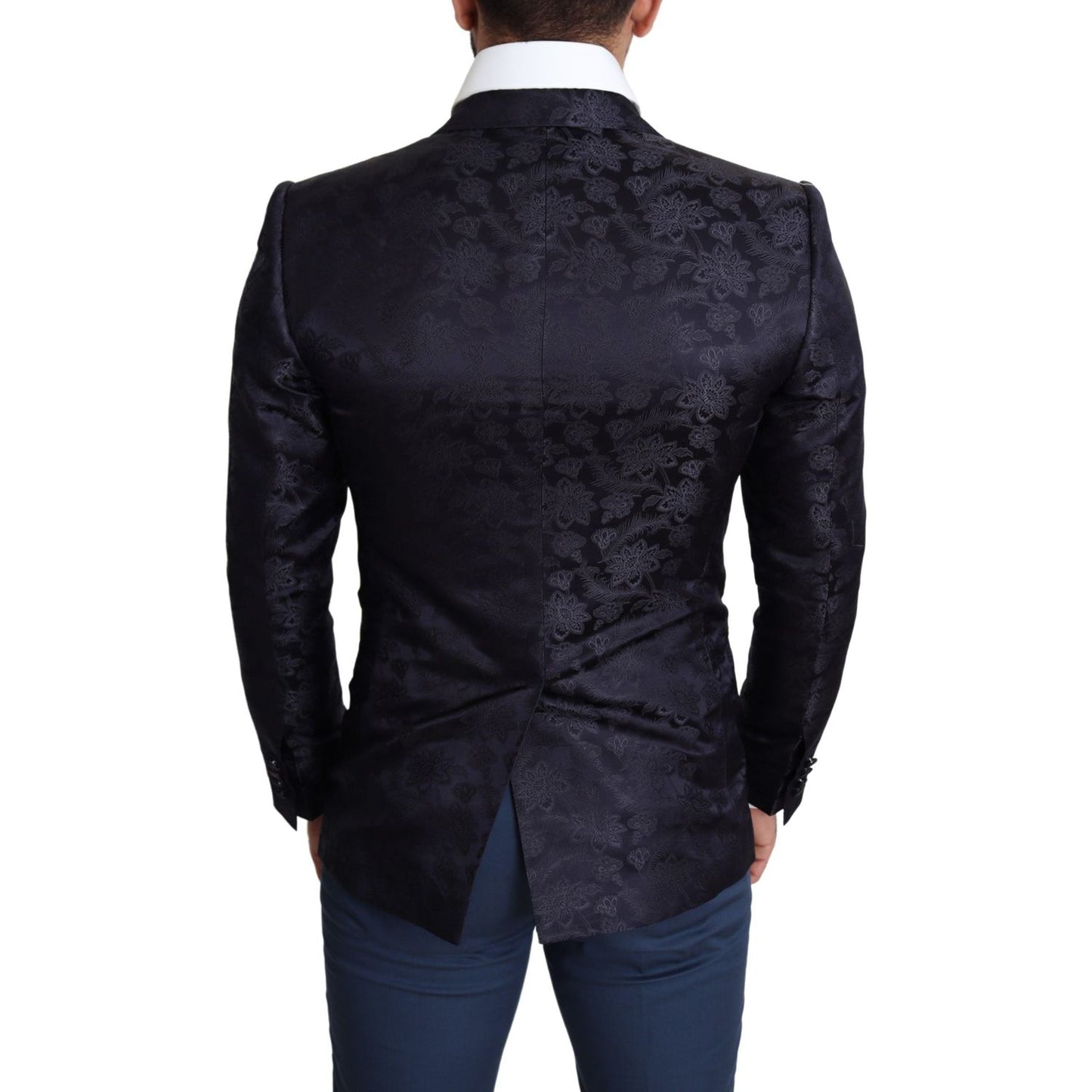 Elegant Silk Blend Martini Blazer in Blue