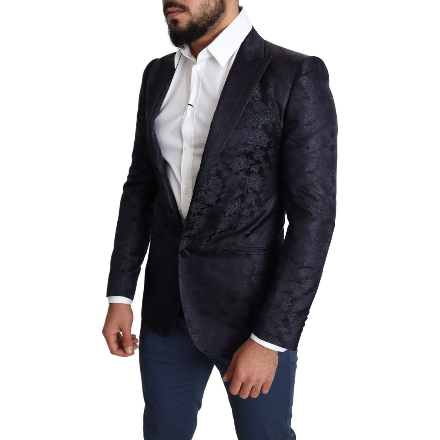 Elegant Silk Blend Martini Blazer in Blue